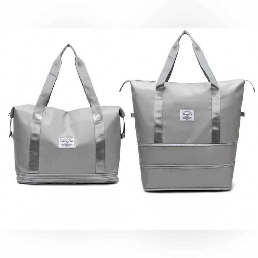 Gray Travel Tote and Duffle Bag Set